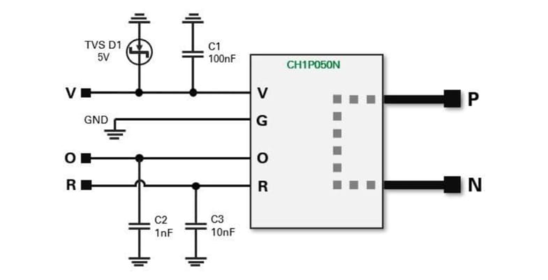 Application Circuit Diagram - Littelfuse CH1P050N Current Sensors